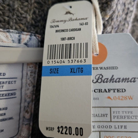NWT Tommy Bahama Inverness Sweater Cardigan - Picture 4 of 8